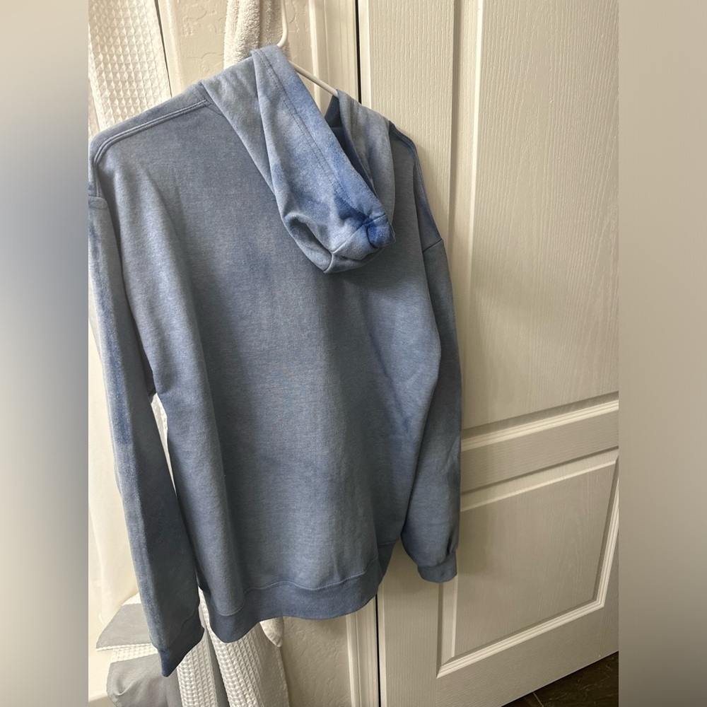 sun faded blue zip up hoodie